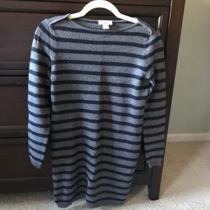 LOFT navy and gray stripe sweater